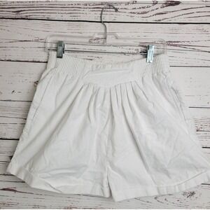 Palmetto's 80's White Cotton Mom Shorts Retro Elastic High Waist Summer Sz Large